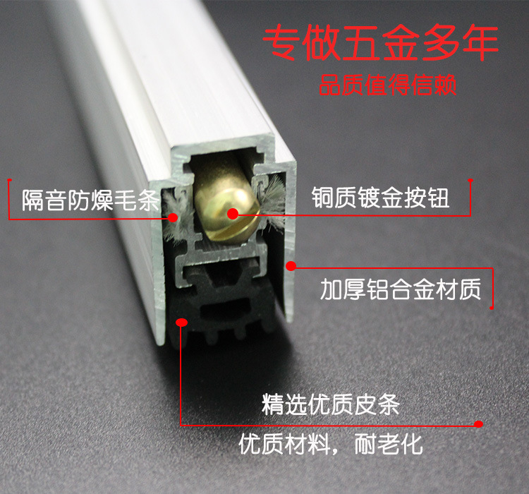 樂朗五金RDA-31(U5)鋁合金門底防塵器